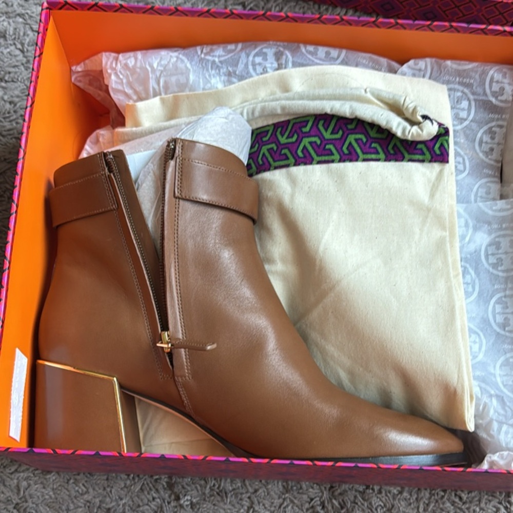 Tory Burch Sofia 60mm dress bootie brown